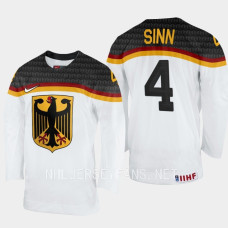 Philip Sinn 2023 IIHF World Junior Championship Germany Jersey White #4 Uniform