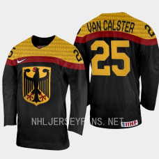 Germany #25 Robin van Calster 2023 IIHF World Junior Championship Black Away Jersey