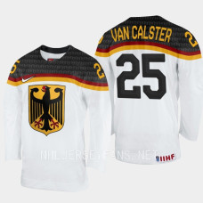 Robin van Calster 2023 IIHF World Junior Championship Germany Jersey White #25 Uniform