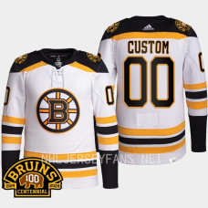 Custom 100th Centennial 2023-24 Boston Bruins White Jersey Authentic Pro #00