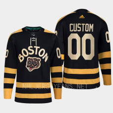 Custom 2023 Winter Classic Boston Bruins Black Jersey Primegreen #00