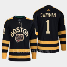 Jeremy Swayman 2023 Winter Classic Boston Bruins Black Jersey Primegreen #1