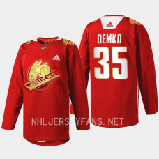 Thatcher Demko Vancouver Canucks 2023 Lunar New Year Red #35 Jersey Rabbit Warm-up