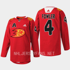 Cam Fowler Anaheim Ducks 2023 Lunar New Year Red #4 Jersey Rabbit Warmup