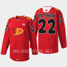 Kevin Shattenkirk Anaheim Ducks 2023 Lunar New Year Red #22 Jersey Rabbit Warmup