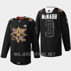 Brayden McNabb Vegas Golden Knights 2023 Pride Knight Black #3 Jersey Warmups