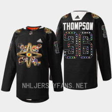 Logan Thompson Vegas Golden Knights 2023 Pride Knight Black #36 Jersey Warmups