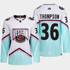 Logan Thompson NHL All-Star Western Conference Vegas Golden Knights White Authentic #36 Jersey With 2023 Stanley Cup Patch