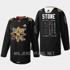 Mark Stone Vegas Golden Knights 2023 Pride Knight Black #61 Jersey Warmups