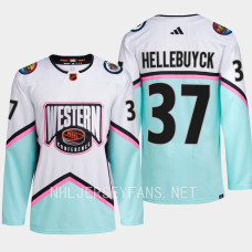 Connor Hellebuyck 2023 NHL All-Star Western Conference Winnipeg Jets White Authentic #37 Jersey