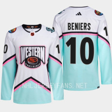 Matty Beniers 2023 NHL All-Star Western Conference Seattle Kraken White Authentic #10 Jersey