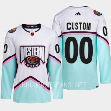 Custom 2023 All-Star Game Western Conference NHL White Authentic #00 Jersey