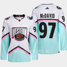 Connor McDavid 2023 NHL All-Star Western Conference Edmonton Oilers White Authentic #97 Jersey