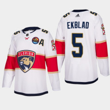 Florida Panthers #5 Aaron Ekblad 2023 All-Star Patch Away Authentic White Jersey