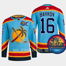 Aleksander Barkov All-Star Patch Florida Panthers Blue Jersey Reverse Retro #16 With 2023 Stanley Cup Patch