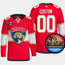 Custom #00 Florida Panthers Red Jersey 2023 NHL All-Star Authentic Pro