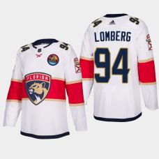 Florida Panthers #94 Ryan Lomberg All-Star Patch Away Authentic White Jersey With 2023 Stanley Cup Patch