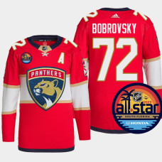 Sergei Bobrovsky #72 Florida Panthers Red Jersey NHL All-Star Authentic Pro With 2023 Stanley Cup Patch