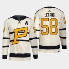 Kris Letang #58 Pittsburgh Penguins Cream Jersey 2023 Winter Classic Primegreen