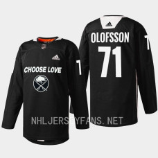 Victor Olofsson Buffalo Sabres Choose Love Night 2023 Black #71 Jersey Warm-up