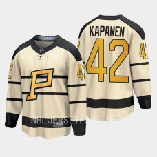 Pittsburgh Penguins Kasperi Kapanen 2023 Winter Classic Cream #42 Jersey Player