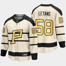 Pittsburgh Penguins Kris Letang 2023 Winter Classic Cream #58 Jersey Player