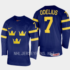 Calle Odelius 2023 IIHF World Junior Championship Sweden Jersey Navy #7 Uniform