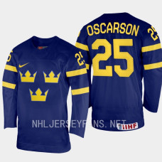 Milton Oscarson 2023 IIHF World Junior Championship Sweden Jersey Navy #25 Uniform