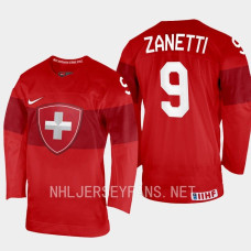 Brian Zanetti 2023 IIHF World Junior Championship Switzerland Jersey Red #9 Uniform