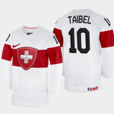 Switzerland #10 Jonas Taibel 2023 IIHF World Junior Championship White Jersey