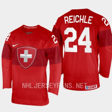 Liekit Reichle 2023 IIHF World Junior Championship Switzerland Jersey Red #24 Uniform