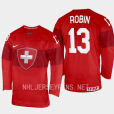 Louis Robin 2023 IIHF World Junior Championship Switzerland Jersey Red #13 Uniform