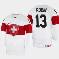 Switzerland #13 Louis Robin 2023 IIHF World Junior Championship White Jersey