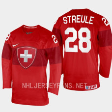 Maximilian Streule 2023 IIHF World Junior Championship Switzerland Jersey Red #28 Uniform