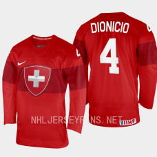 Rodwin Dionicio 2023 IIHF World Junior Championship Switzerland Jersey Red #4 Uniform