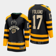 Boston Bruins Nick Foligno #17 Black 2023 Winter Classic Breakaway Jersey Women