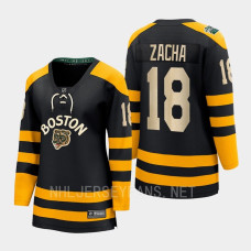 Boston Bruins Pavel Zacha #18 Black 2023 Winter Classic Breakaway Jersey Women