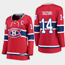 Montreal Canadiens Nick Suzuki #14 Red 2023 Captain Patch Home Jersey Women