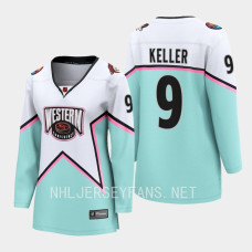 Arizona Coyotes Clayton Keller #9 White 2023 NHL All-Star Western Conference Jersey Women