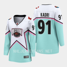 Calgary Flames Nazem Kadri #91 White 2023 NHL All-Star Western Conference Jersey Women