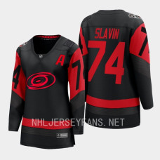 Jaccob Slavin Carolina Hurricanes 2023 NHL Stadium Series Women Breakaway Player Jersey Black