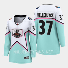 Winnipeg Jets Connor Hellebuyck #37 White 2023 NHL All-Star Western Conference Jersey Women