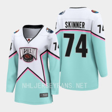 Edmonton Oilers Stuart Skinner #74 White 2023 NHL All-Star Western Conference Jersey Women