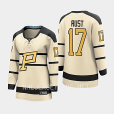 Pittsburgh Penguins Bryan Rust #17 Cream 2023 Winter Classic Player Jersey Women