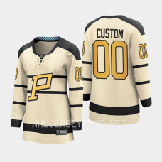 Pittsburgh Penguins Custom #00 Cream 2023 Winter Classic Player Jersey Women