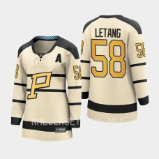 Pittsburgh Penguins Kris Letang #58 Cream 2023 Winter Classic Player Jersey Women