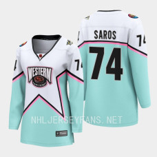 Nashville Predators Juuse Saros #74 White 2023 NHL All-Star Western Conference Jersey Women