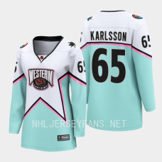 San Jose Sharks Erik Karlsson #65 White 2023 NHL All-Star Western Conference Jersey Women