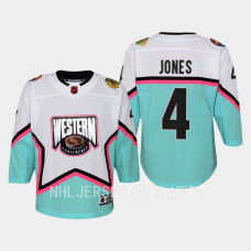 Youth Chicago Blackhawks Seth Jones #4 2023 NHL All-Star Western Conference Premier Jersey White