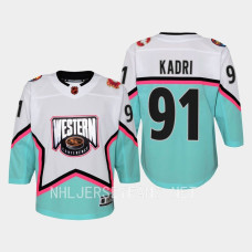 Youth Calgary Flames Nazem Kadri #91 2023 NHL All-Star Western Conference Premier Jersey White